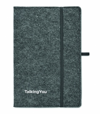 Logo trade corporate gifts image of: A5 notebook RPET felt